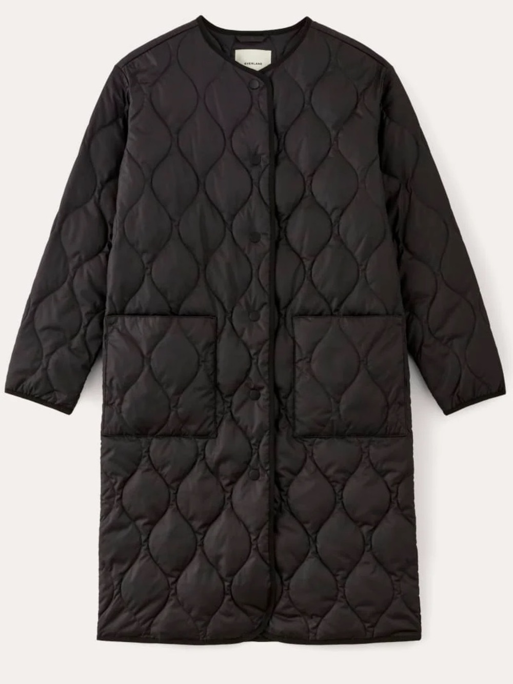 Everlane Long Quilted Liner Black Oversized Lightweight Puffer Coat Small NWT